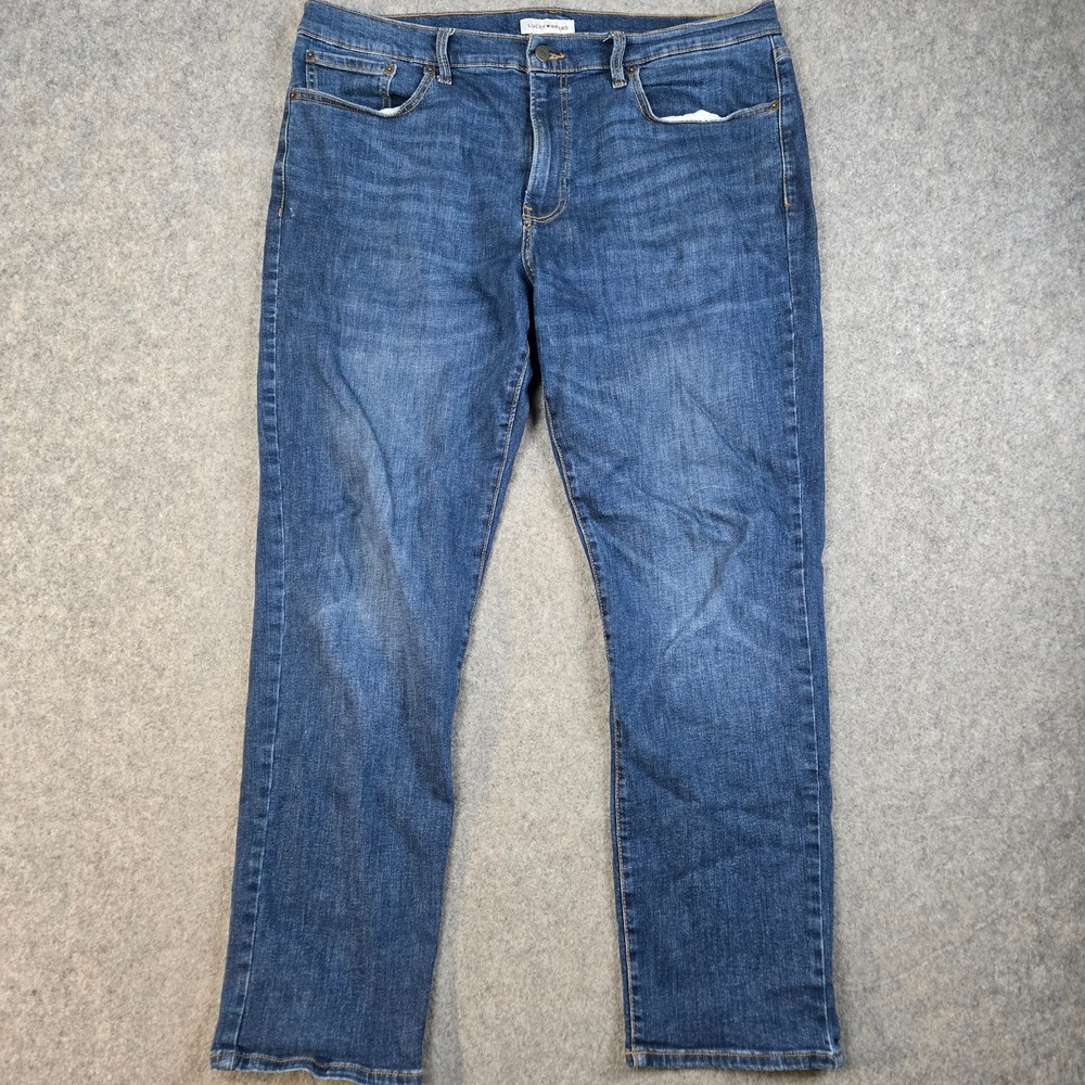 Lucky Brand Jeans Mens 38x30 Blue 121 Slim Straight Mid Rise Dark Wash Denim